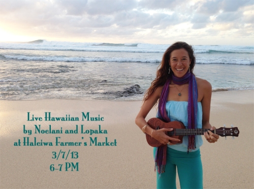 Join us for live Hawaiian music tonight from 6-7PM, also at the market!